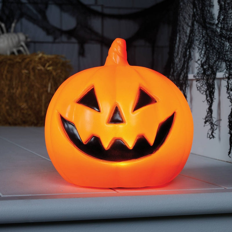8" Lit Pumpkin Blowmold Halloween Decorative Prop Orange - Hyde & EEK! Boutique