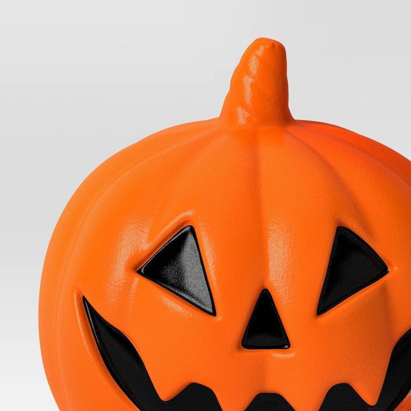 8" Lit Pumpkin Blowmold Halloween Decorative Prop Orange - Hyde & EEK! Boutique