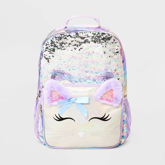 Kids' 16 Flip Sequin Cat Backpack - Cat & Jack Purple"