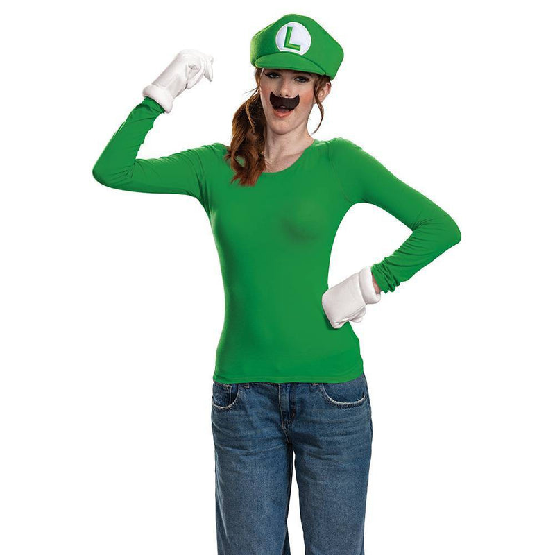 Adult Super Mario Bros Elevated Halloween Costume Accessory Kit Luigi One Size Fits Most
