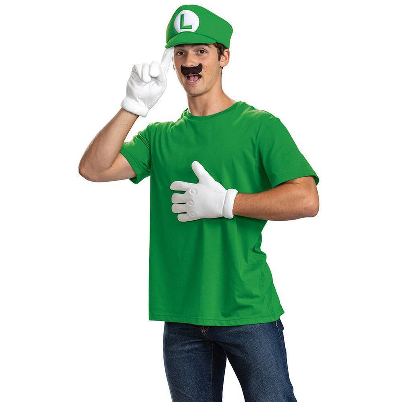 Adult Super Mario Bros Elevated Halloween Costume Accessory Kit Luigi One Size Fits Most