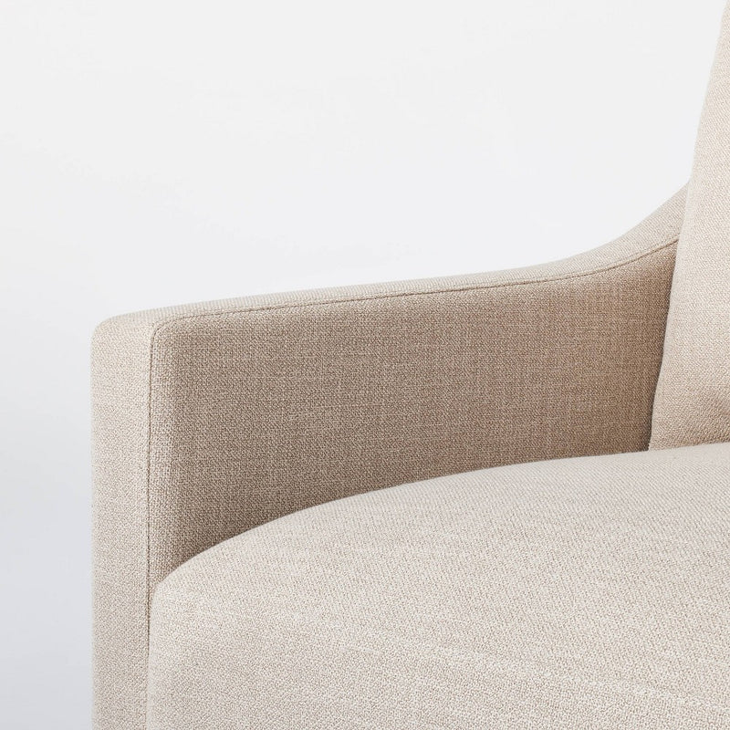 Vivian Park Upholstered Swivel Chair Mushroom Linen - Threshold designed with Studio McGee: Comfortable Accent Furniture (LOCAL PICKUP ONLY)