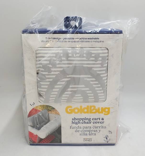 Go by Goldbug Shop Cart Cover - Gray Ticking Stripe