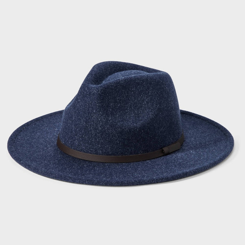 Men's Recycled Polyester Wool Panama Hat - Goodfellow & Co Heathered Blue L/XL