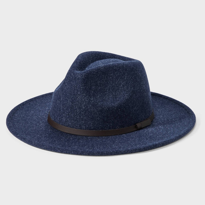 Men's Recycled Polyester Wool Panama Hat - Goodfellow & Co Heathered Blue L/XL