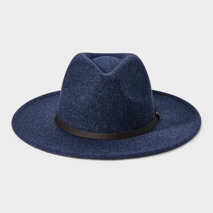 Men's Recycled Polyester Wool Panama Hat - Goodfellow & Co Heathered Blue L/XL