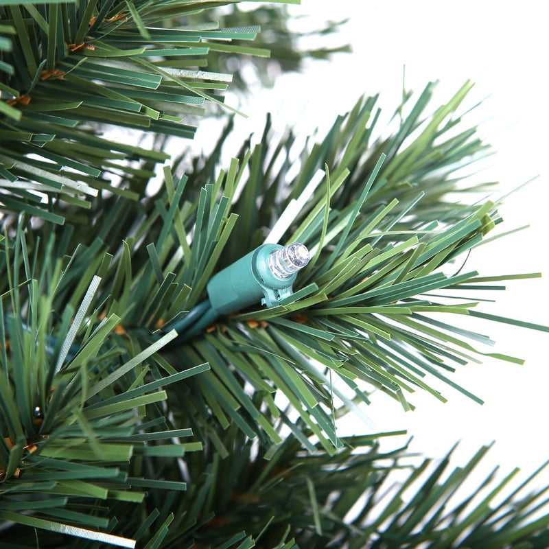 LuxenHome Set of 2 3.9' Pre-Lit LED Artificial Pine Christmas Tree with Urn Pot Green (LOCAL PICKUP ONLY)