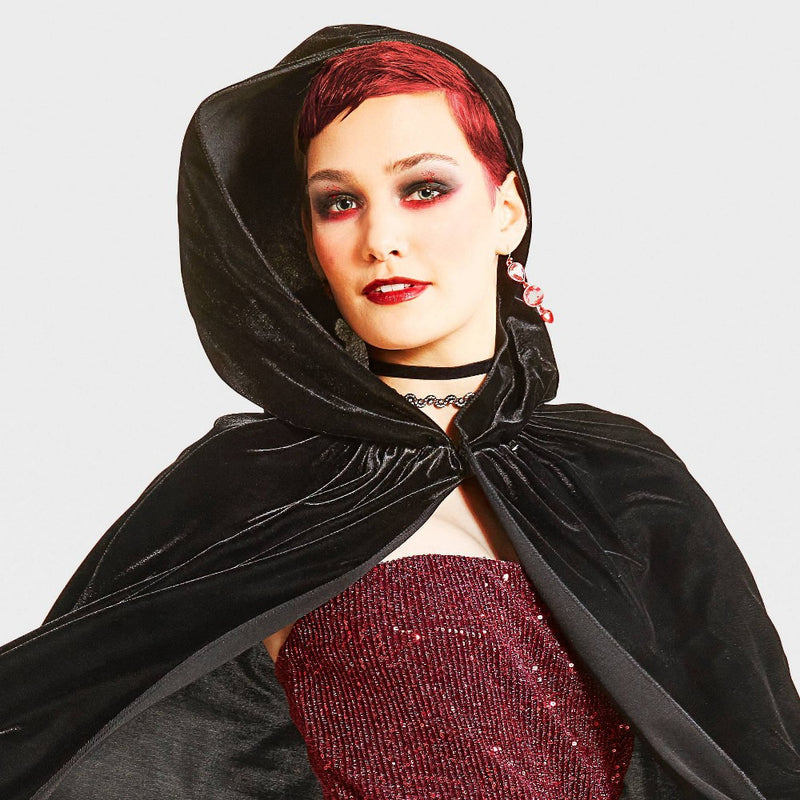 Adult Velvet Black Halloween Costume Cape One Size Fits Most - Hyde & EEK! Boutique