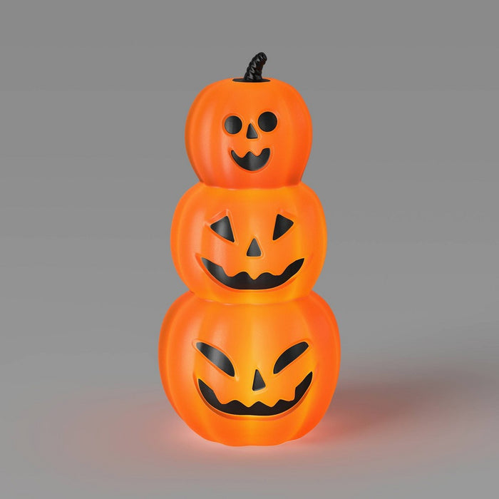 18" Stacked Pumpkins Blowmold Halloween Decorative Prop: Hyde & EEK! Boutique, Sheltered Outdoor Use, Includes AA Batteries
