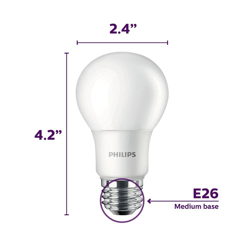 Philips LED 75W Frosted Soft White Non-Dim A19 4P (Non-T20)