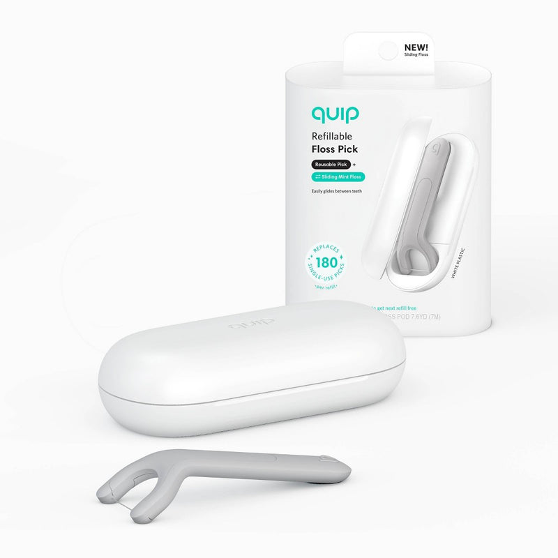 quip Plastic Floss Dental Picks - White