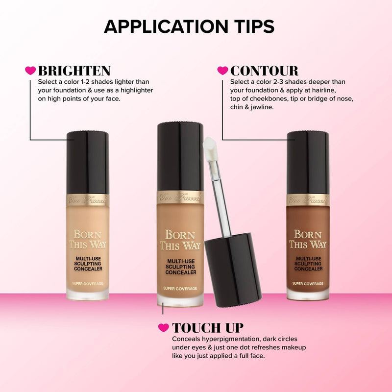Too Faced Born This Way Super Coverage Multi-Use Longwear Concealer - Cookie - 0.45 fl oz - Ulta Beauty