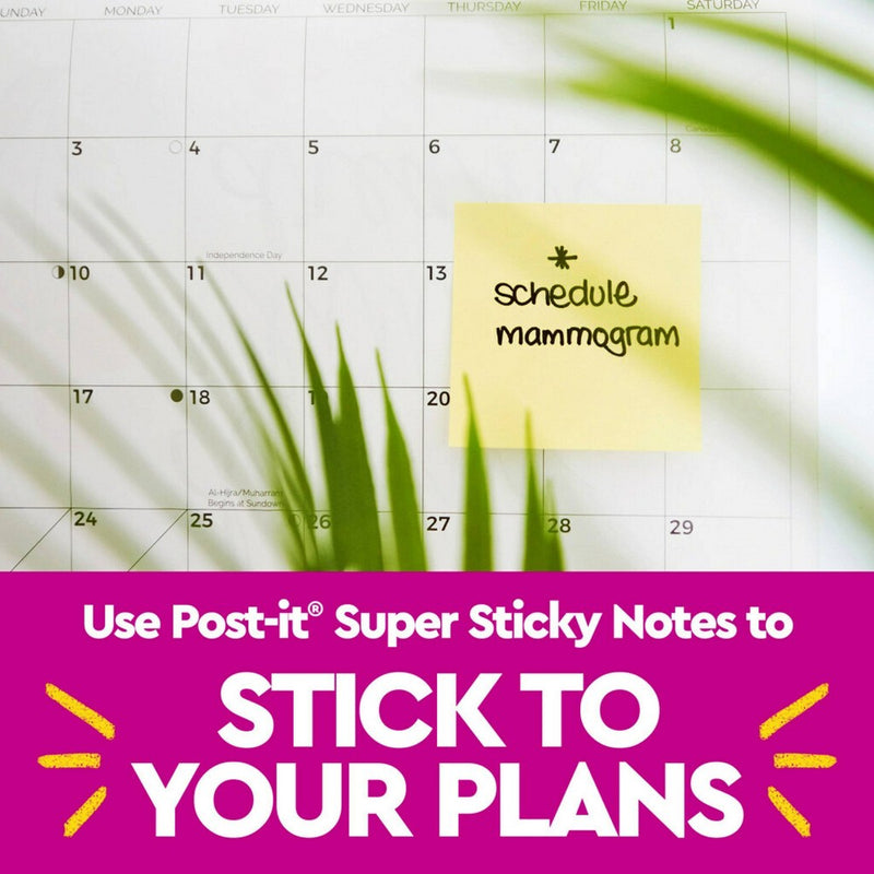 Post-it 4pk 4" x 6" Lined Super Sticky Notes 45 Sheets/Pad - Canary Yellow