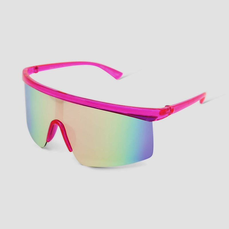 Women's Crystal Plastic Shield Sunglasses - Wild Fable Pink