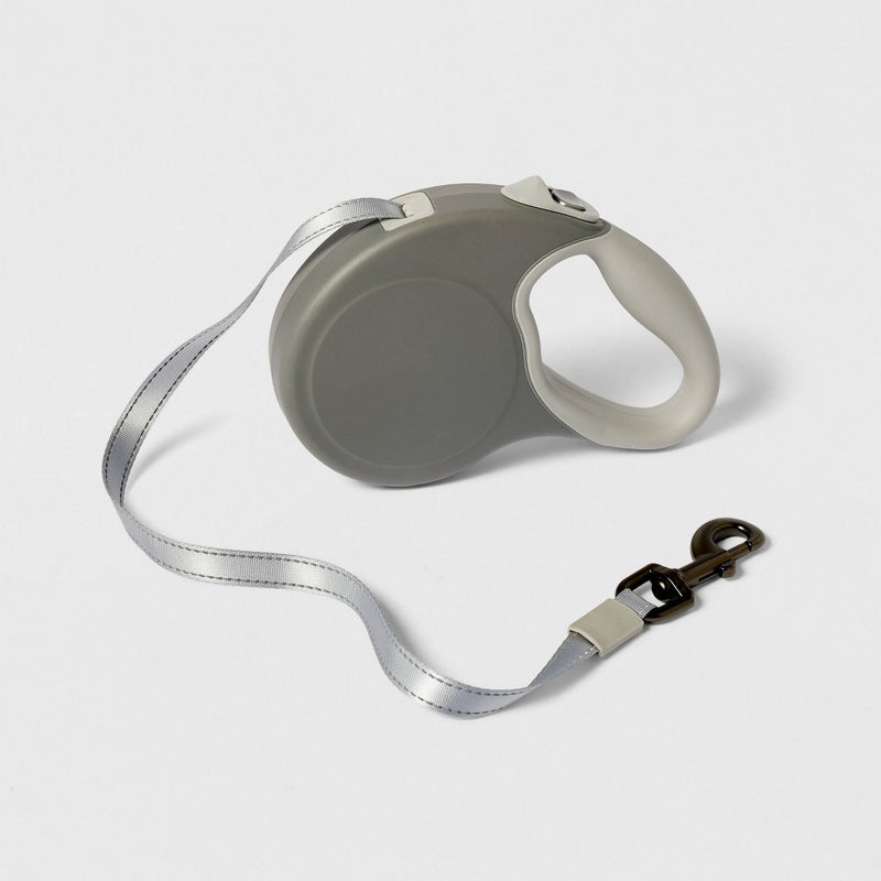 Retractable Dog Leash - L - Gray - Boots & Barkley