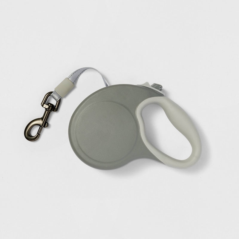 Retractable Dog Leash - L - Gray - Boots & Barkley