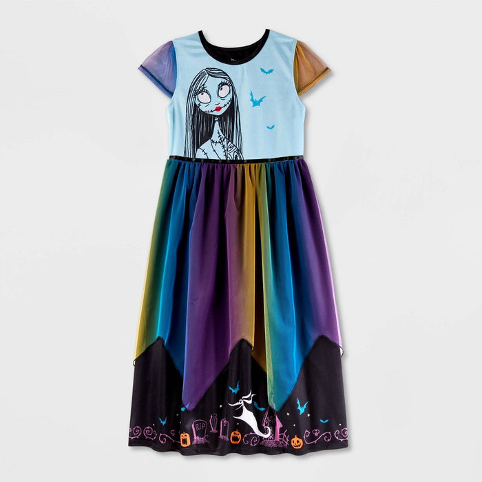 Girls' The Nightmare Before Christmas Sally Dress-up NightGown - Blue XS