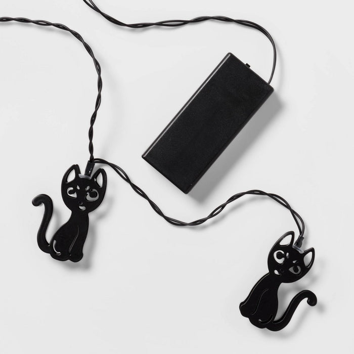 10ct LED Cat Halloween Metal String Lights - Hyde & EEK! Boutique: Indoor Decor, Battery Operated