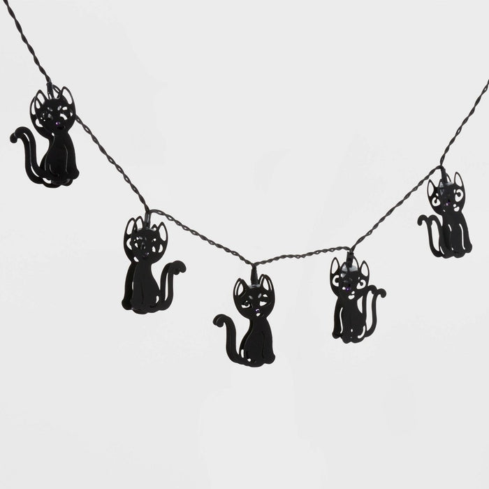 10ct LED Cat Halloween Metal String Lights - Hyde & EEK! Boutique: Indoor Decor, Battery Operated
