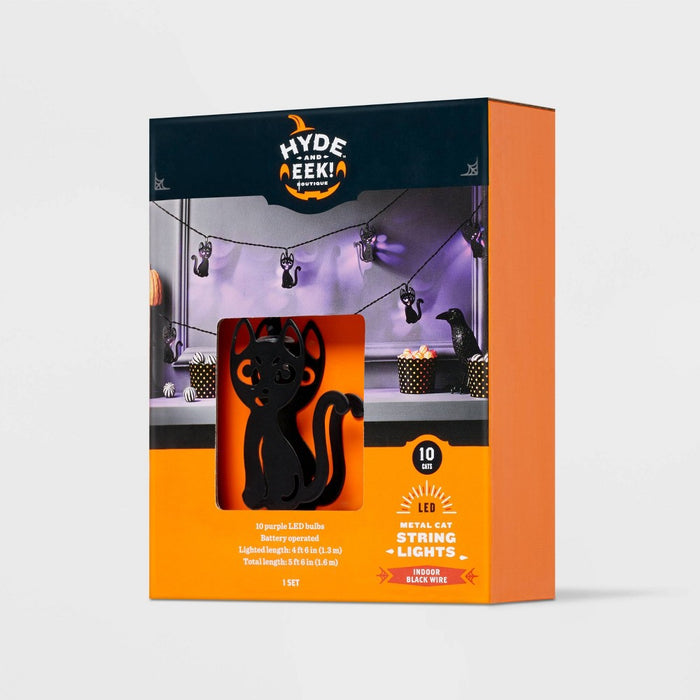 10ct LED Cat Halloween Metal String Lights - Hyde & EEK! Boutique: Indoor Decor, Battery Operated