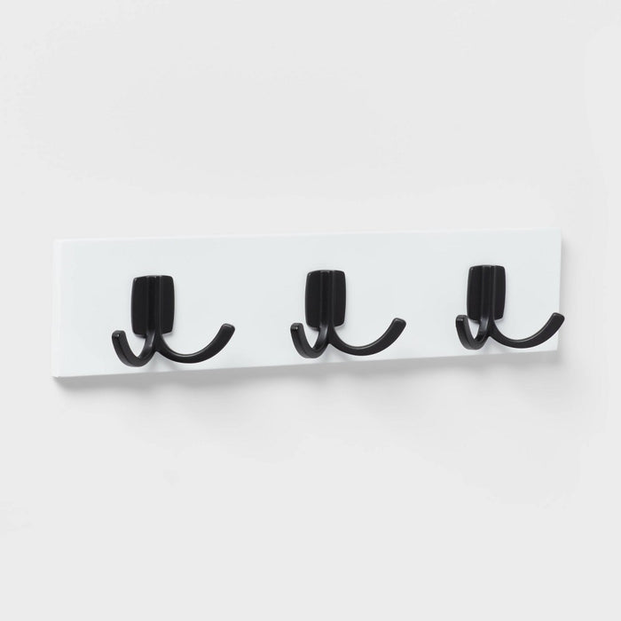Modern Octopus 3 Hooks Rail Black/White - Brightroom