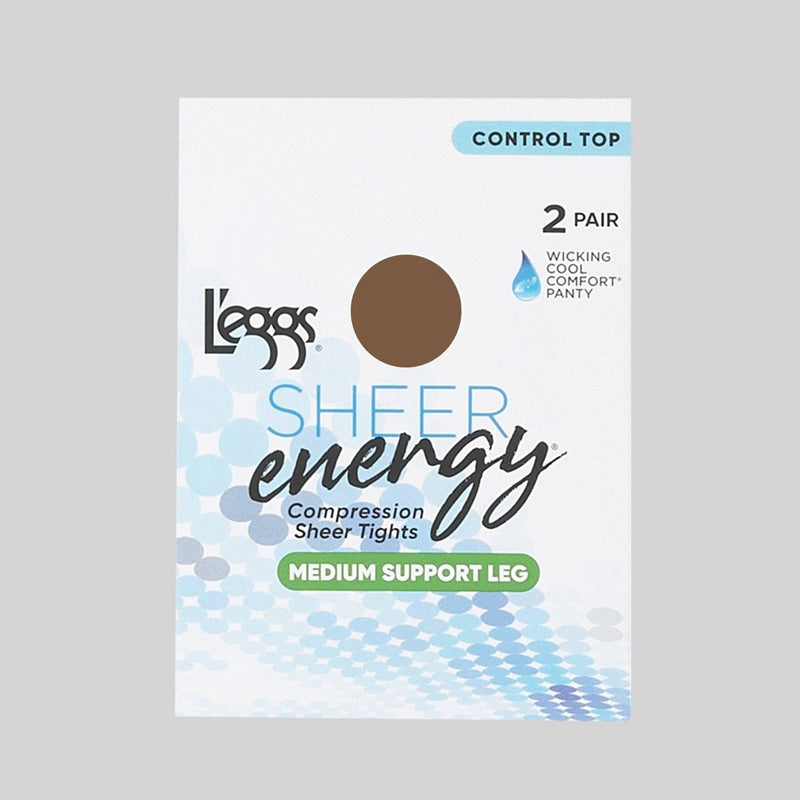 L'eggs Sheer Energy Women's Control Top 2pk Pantyhose - Suntan L