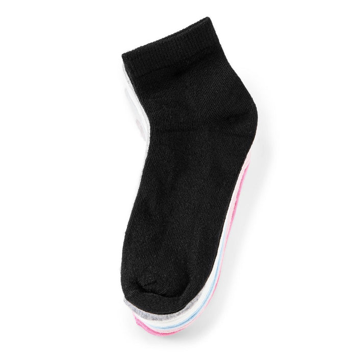 Kids' 8pk Ankle Length Socks - Dealworthy Pink/Blue/White XS/S