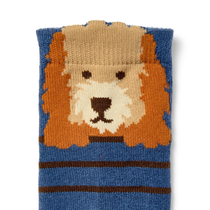 Kids' 2pk Socks - Dog Stripe & Green Check - Blue/Green - The Cuddle Collab
