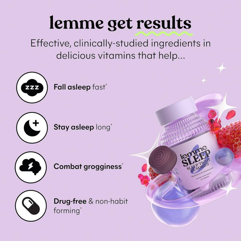 Lemme Sleep Vitamin Vegan Gummies - 60ct EXP: 03/2026