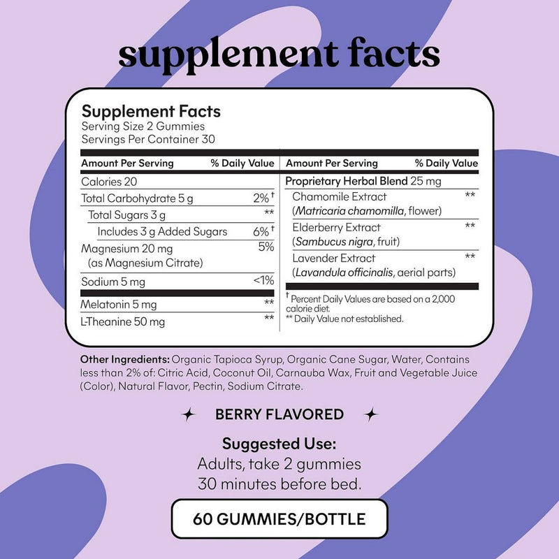 Lemme Sleep Vitamin Vegan Gummies - 60ct EXP: 03/2026