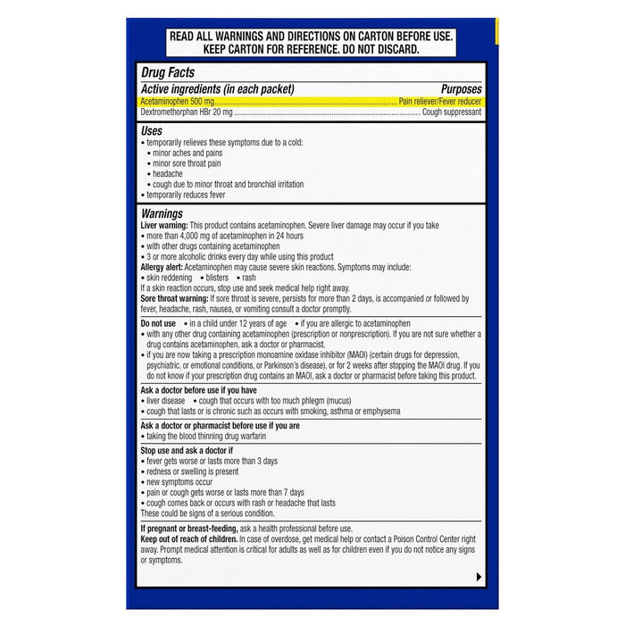 Theraflu Multi-Symptom Severe Cold Relief Powder - Acetaminophen - Honey Lemon - 6ct