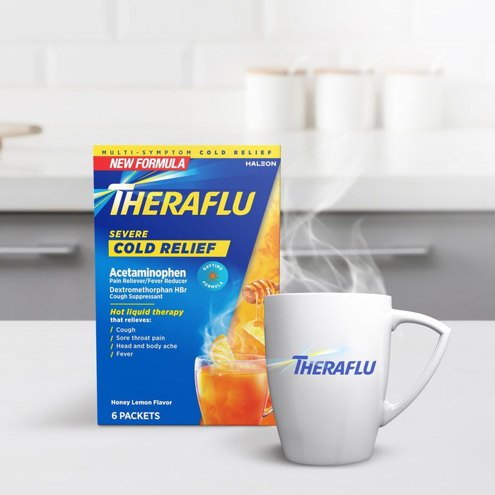 Theraflu Multi-Symptom Severe Cold Relief Powder - Acetaminophen - Honey Lemon - 6ct