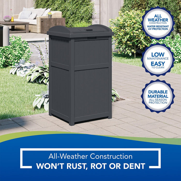 Suncast Trash Hideaway Refuse Container, Outdoor Resin Bin, Cyberspace (LOCAL PICKUP ONLY)