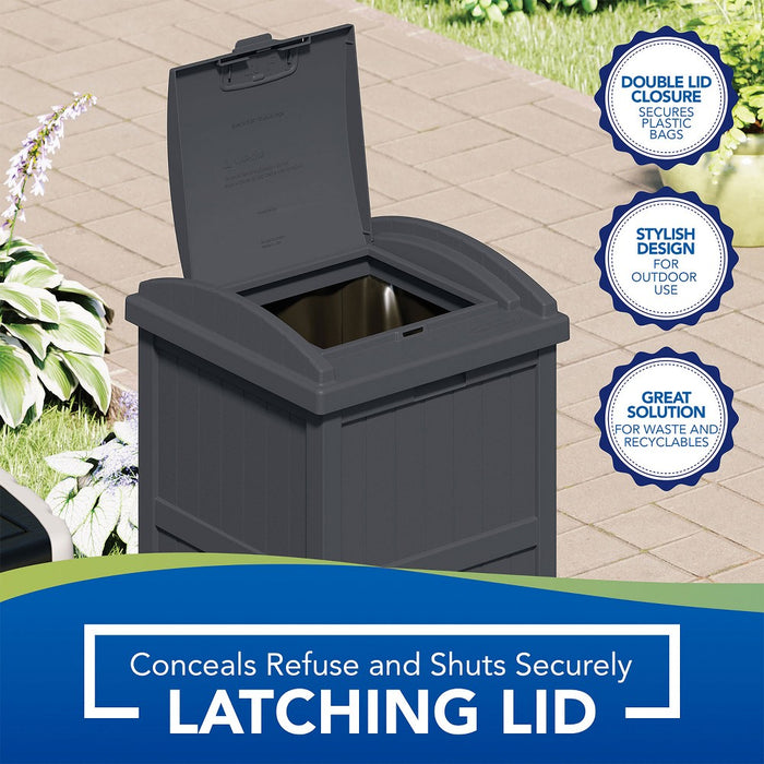 Suncast Trash Hideaway Refuse Container, Outdoor Resin Bin, Cyberspace (LOCAL PICKUP ONLY)