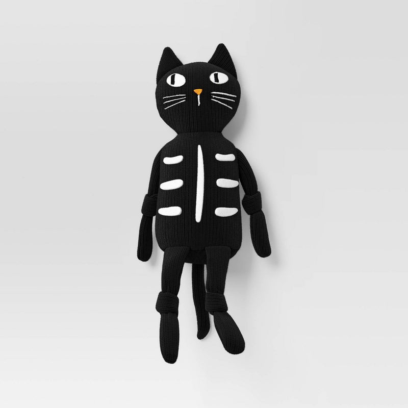 12" Knit Black Cat Halloween Decorative Figurine - Hyde & EEK! Boutique: Indoor, Tabletop