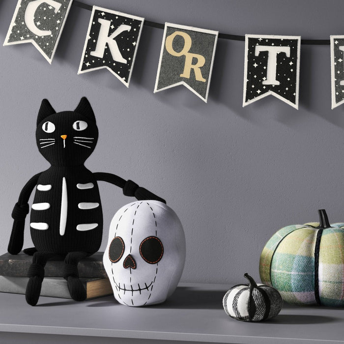 12" Knit Black Cat Halloween Decorative Figurine - Hyde & EEK! Boutique: Indoor, Tabletop