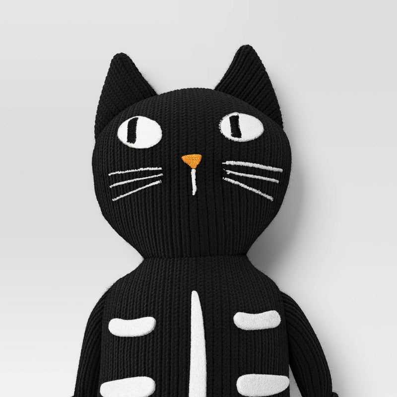 12" Knit Black Cat Halloween Decorative Figurine - Hyde & EEK! Boutique: Indoor, Tabletop