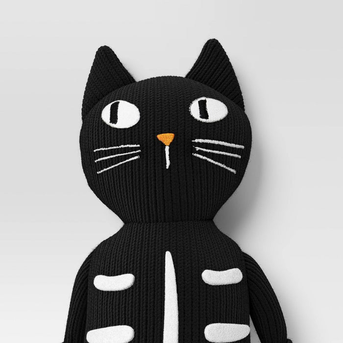 12" Knit Black Cat Halloween Decorative Figurine - Hyde & EEK! Boutique: Indoor, Tabletop