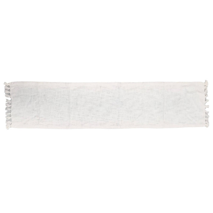 72" x 14" Cotton Textured Table Runner White - Threshold