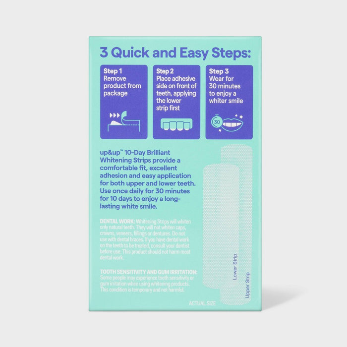 10-Day Brilliant White Whitening Strips - up&up