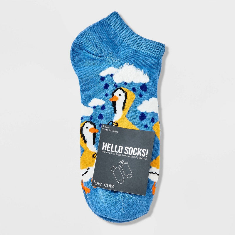 Women's Rainy Ducks Low Cut Socks - Denim Blue 4-10