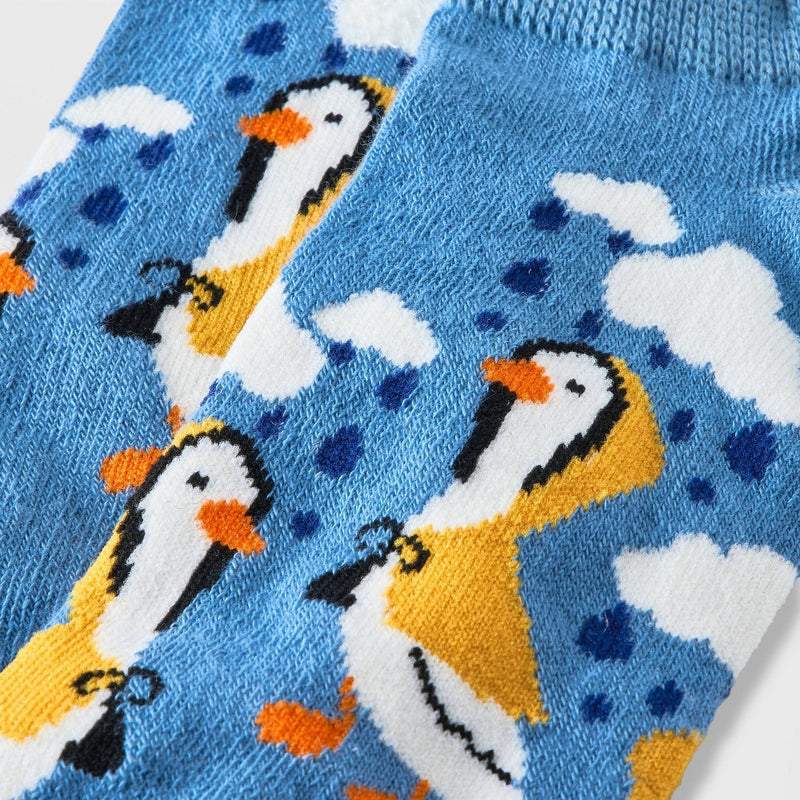 Women's Rainy Ducks Low Cut Socks - Denim Blue 4-10