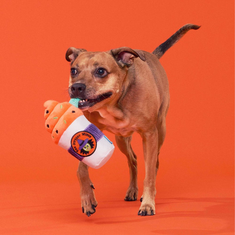 BARK Halloween Witch's Brew Coffee Drink Dog Plush Toy