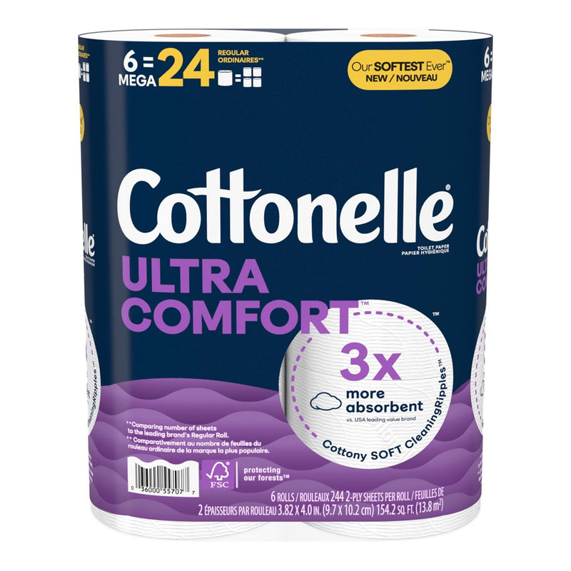 Cottonelle Ultra Comfort Toilet Paper - 6 Mega Rolls