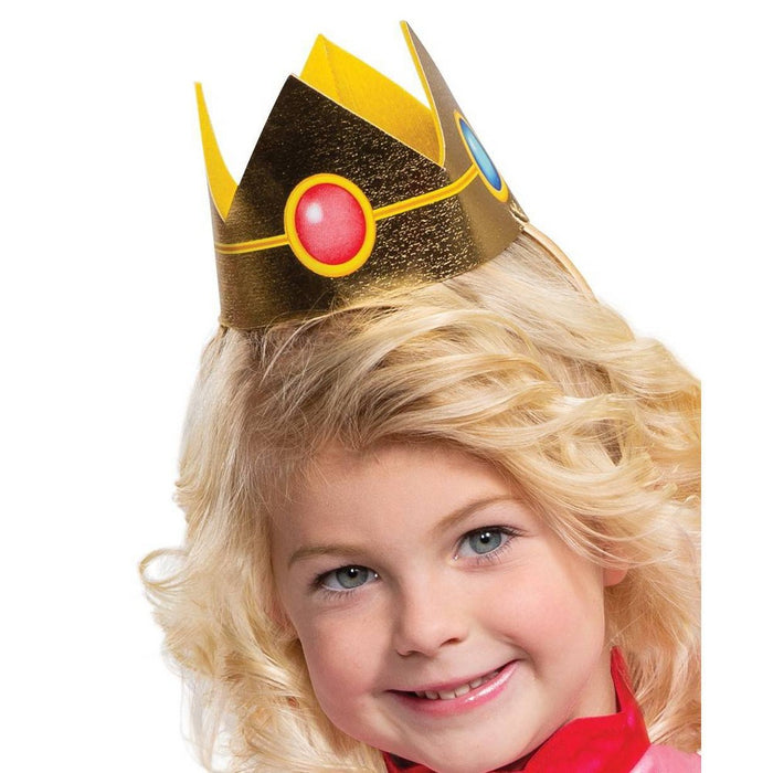 Toddler Super Mario Princess Peach Halloween Costume Dress with Headpiece 3-4T