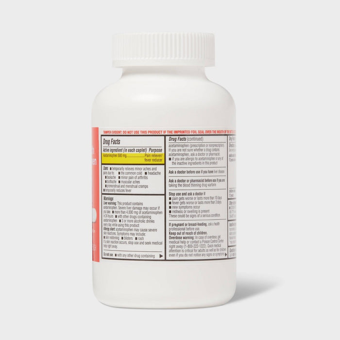 Acetaminophen Extra Strength Pain Reliever & Fever Reducer Caplets - 500ct - up&up