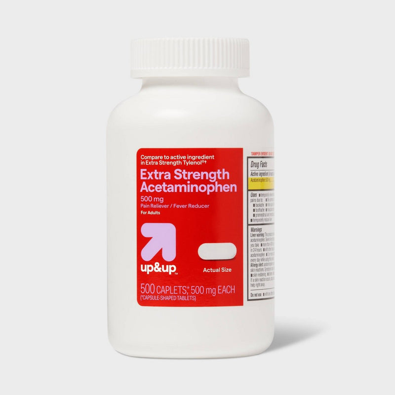 Acetaminophen Extra Strength Pain Reliever & Fever Reducer Caplets - 500ct - up&up