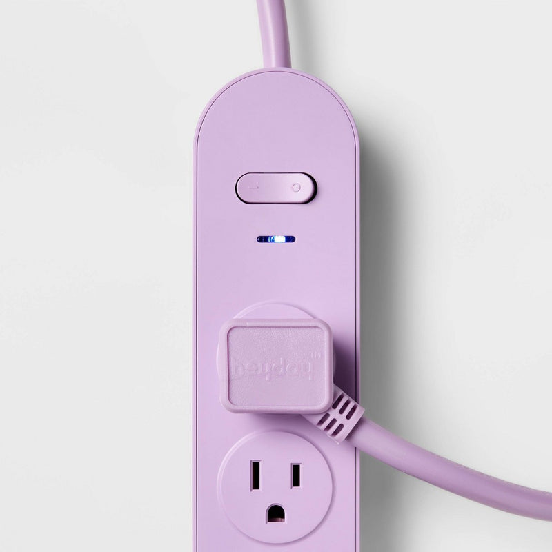 6 Outlet Surge Protector 6' Cord Purple - Heyday