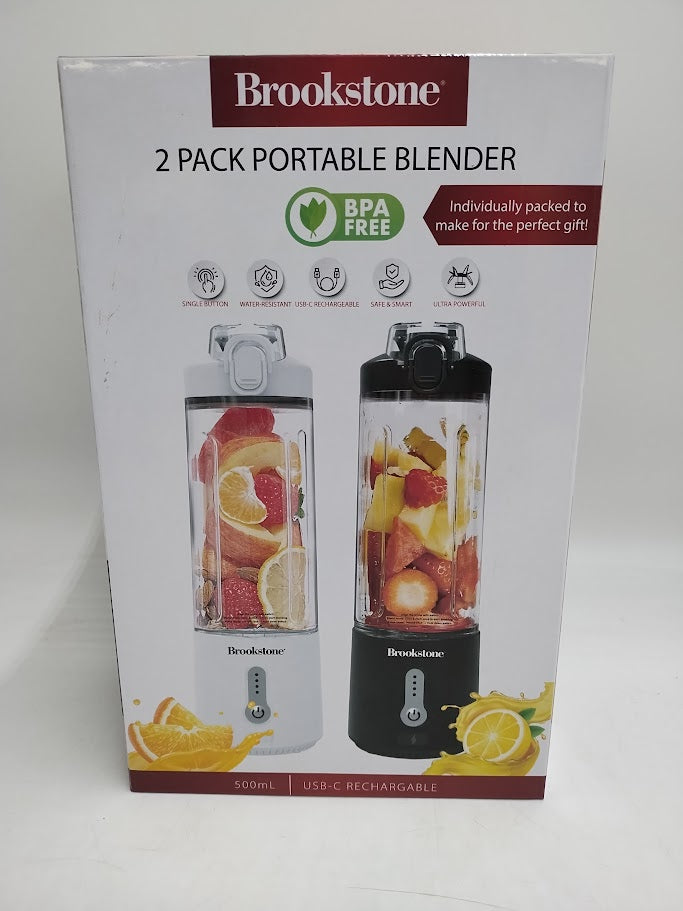Brookstone Portable Blender Dual Pack - Black/White