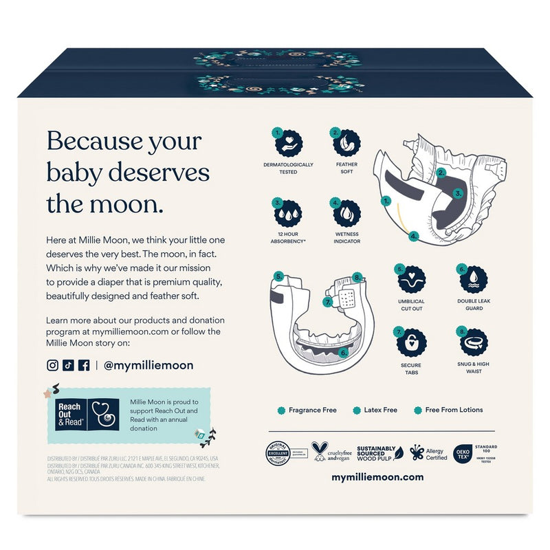 Millie Moon Luxury Diapers - Newborn - 96ct